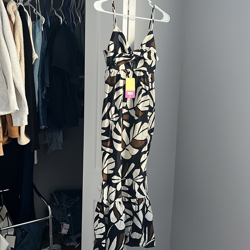Tabitha Brown x Target Black & Brown Pattern Dress, NWT